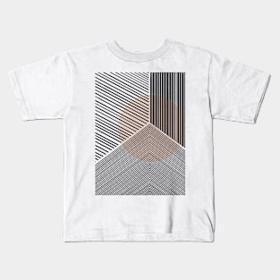 Blush Geometric Line Drawing Kids T-Shirt